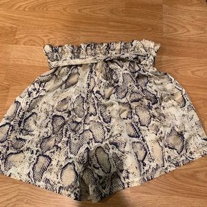 Silk snake skin romper shorts